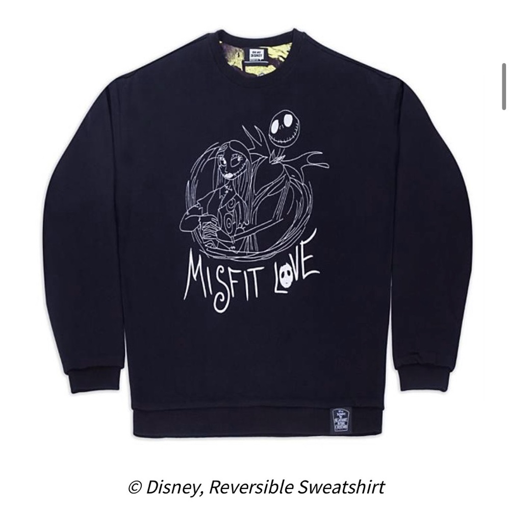 Oh my Disney Jack and Sally reversible sweatshirt size Medium like new!